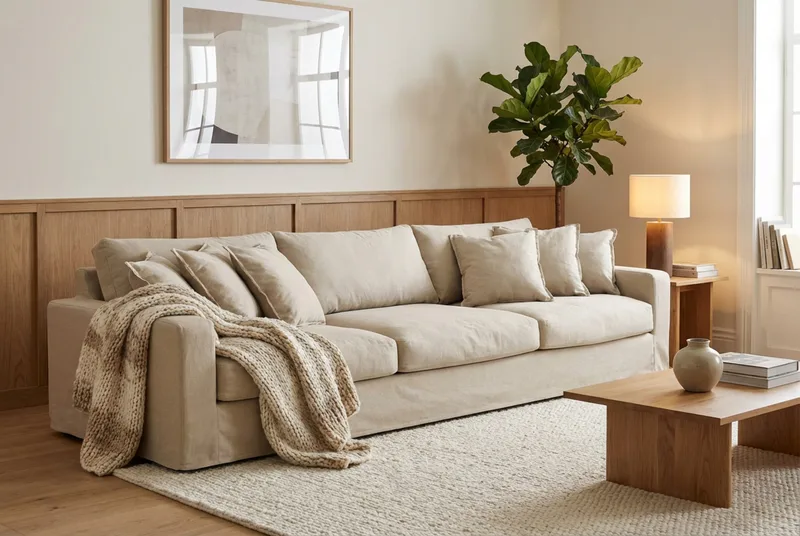 Valencia Extra Djup 5-sits Soffa med avtagbar och tvättbar klädsel - Beige - Möbler - Soffa