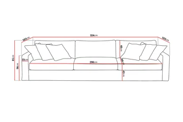 Valencia Extra Djup 5-sits Soffa med avtagbar och tvättbar klädsel - Brun - Möbler - Soffa