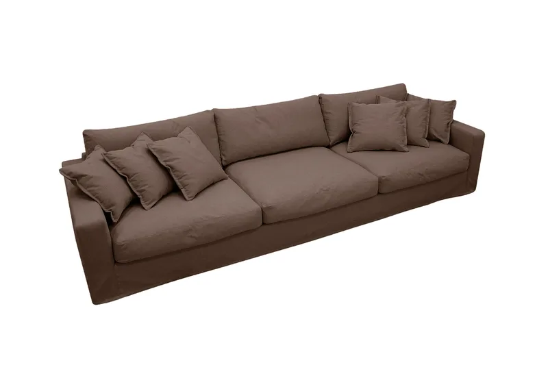 Valencia Extra Djup 5-sits Soffa med avtagbar och tvättbar klädsel - Mörkbrun - Möbler - Soffa