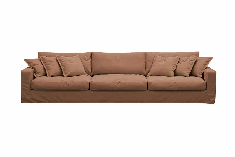 Valencia Extra Djup 5-sits Soffa med avtagbar och tvättbar klädsel - Rostbrun - Möbler - Soffa