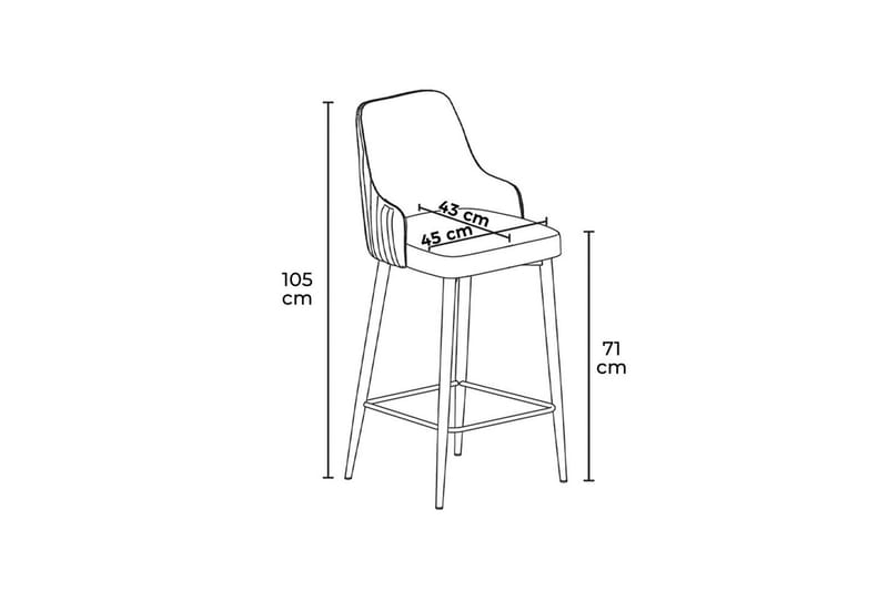 Ydra Bargrupp 45 cm - Antracit/Svart - Möbler - Bord & matgrupper