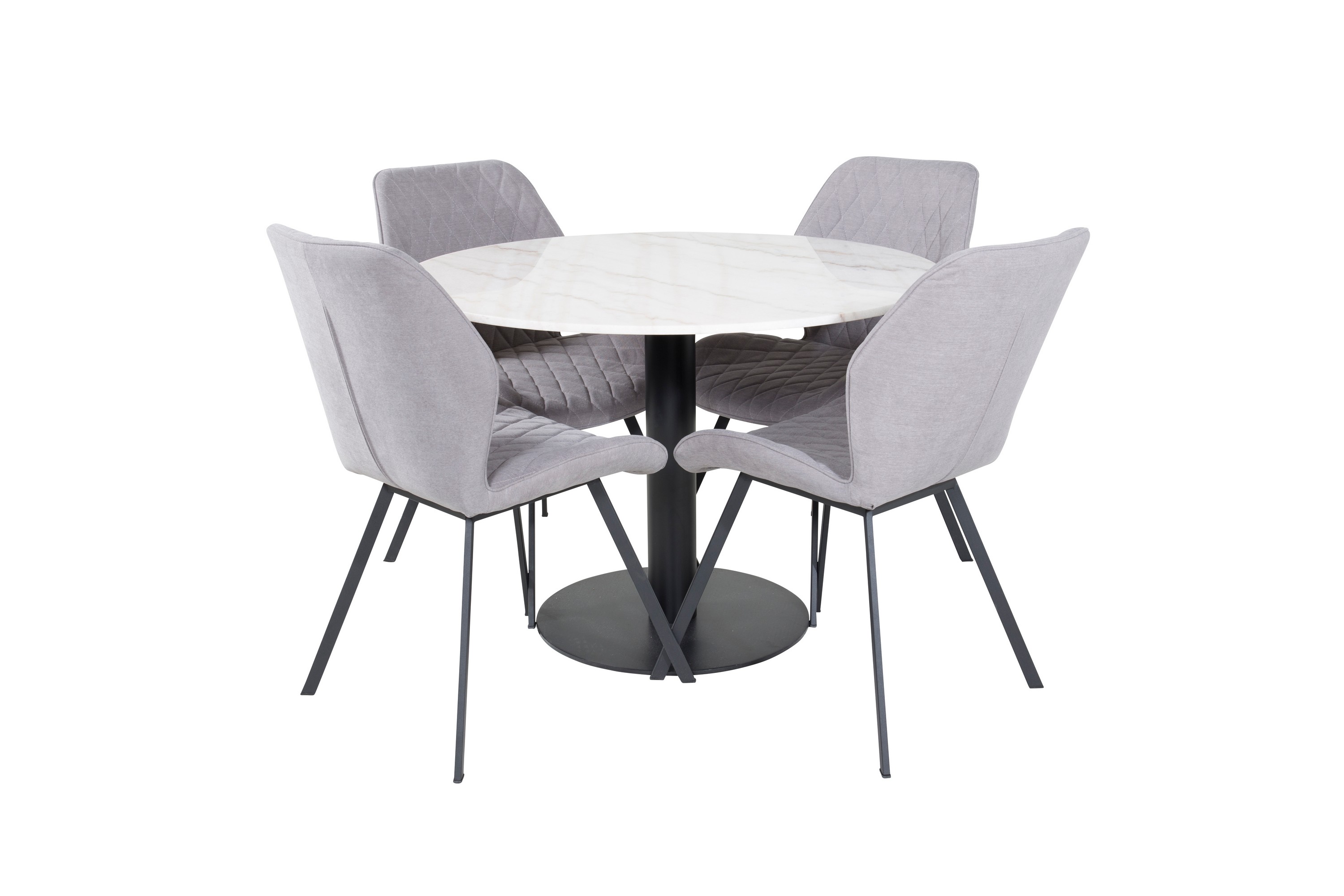 Estelle Matgrupp 106 cm Rund med 4 Gemma stolar - Svart