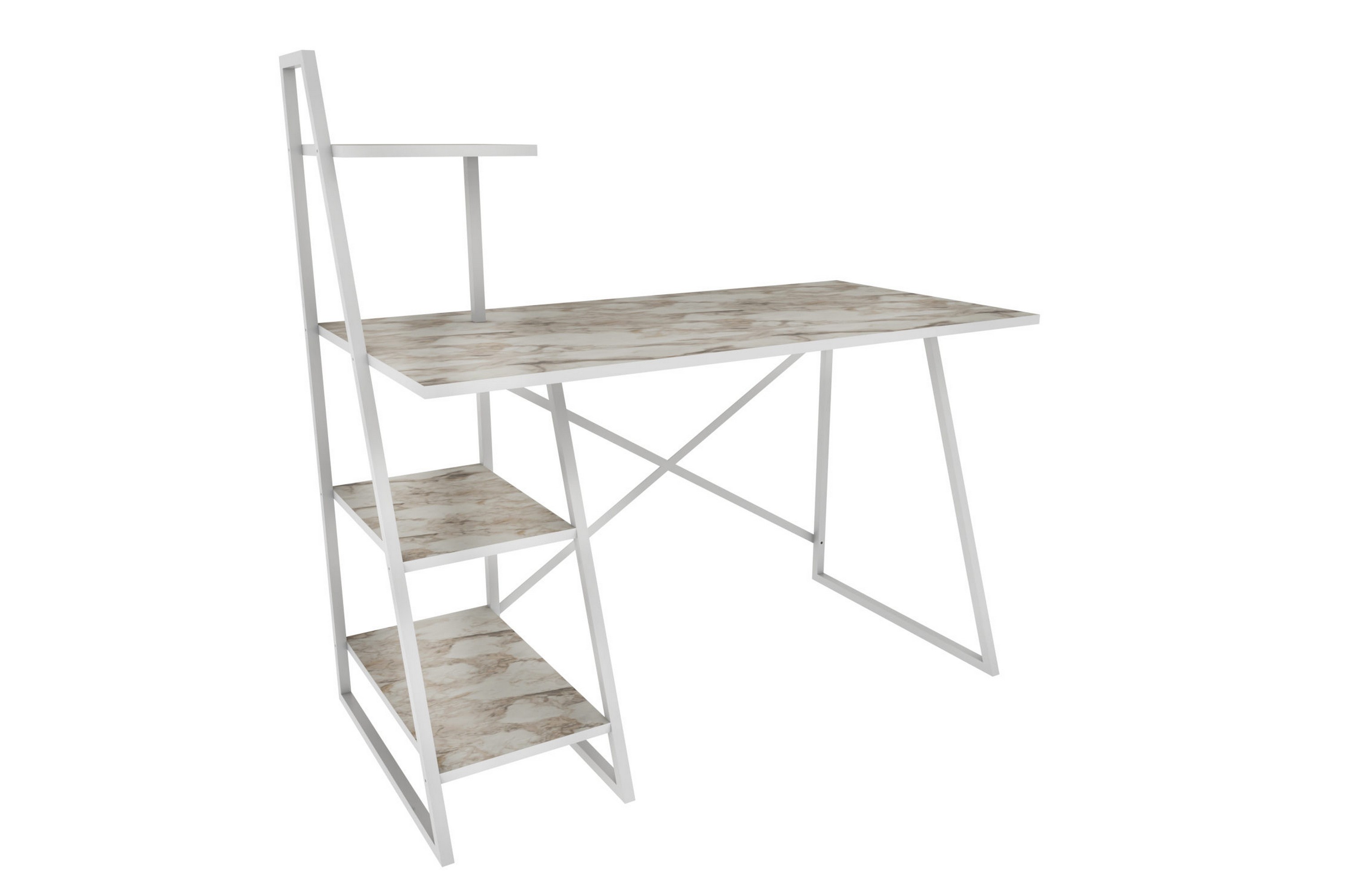 Andifli Skrivbord 60x120x120 cm med förvaring - Vit