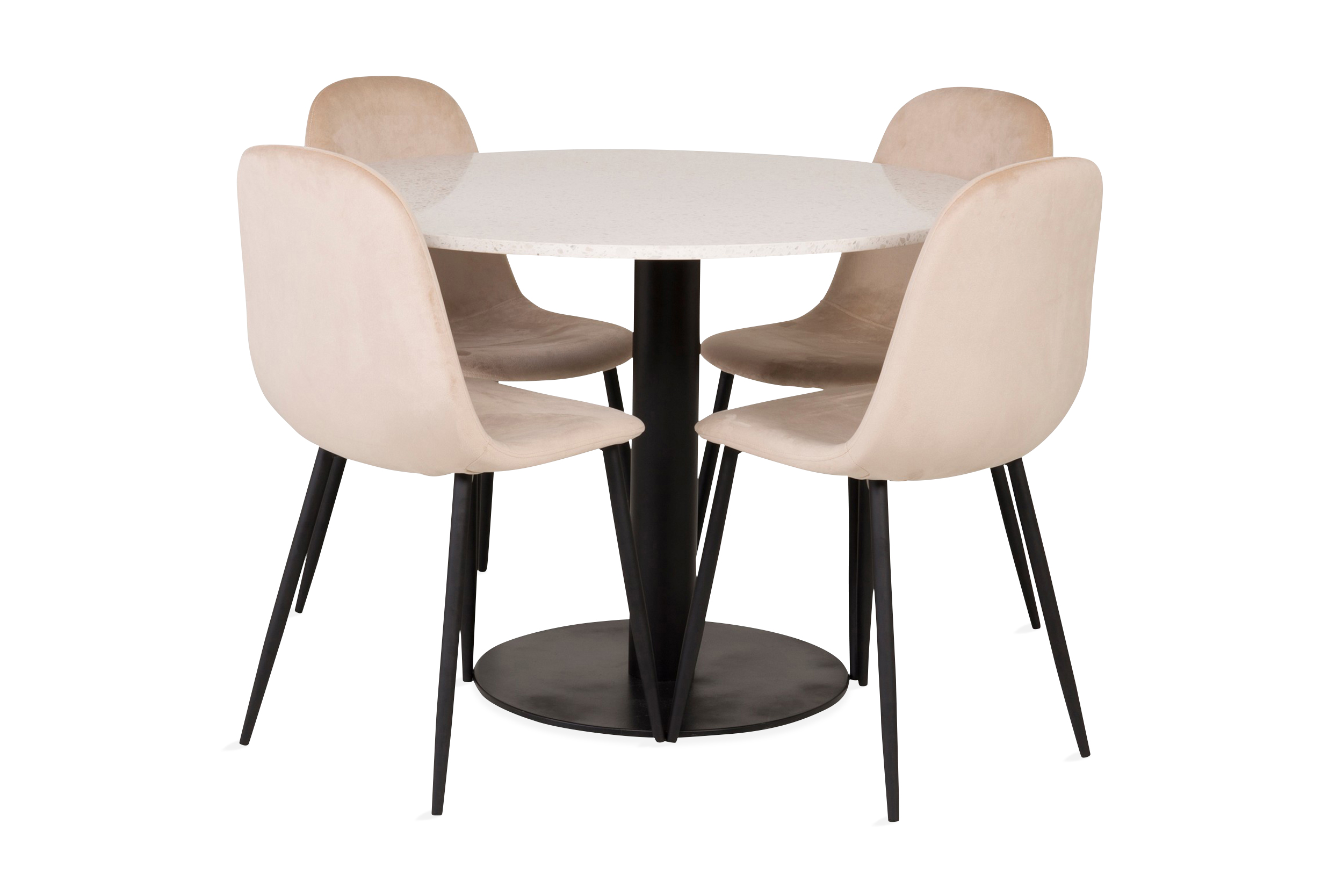 Razzia Matgrupp med 4 Pontus Köksstol - Vit/Svart