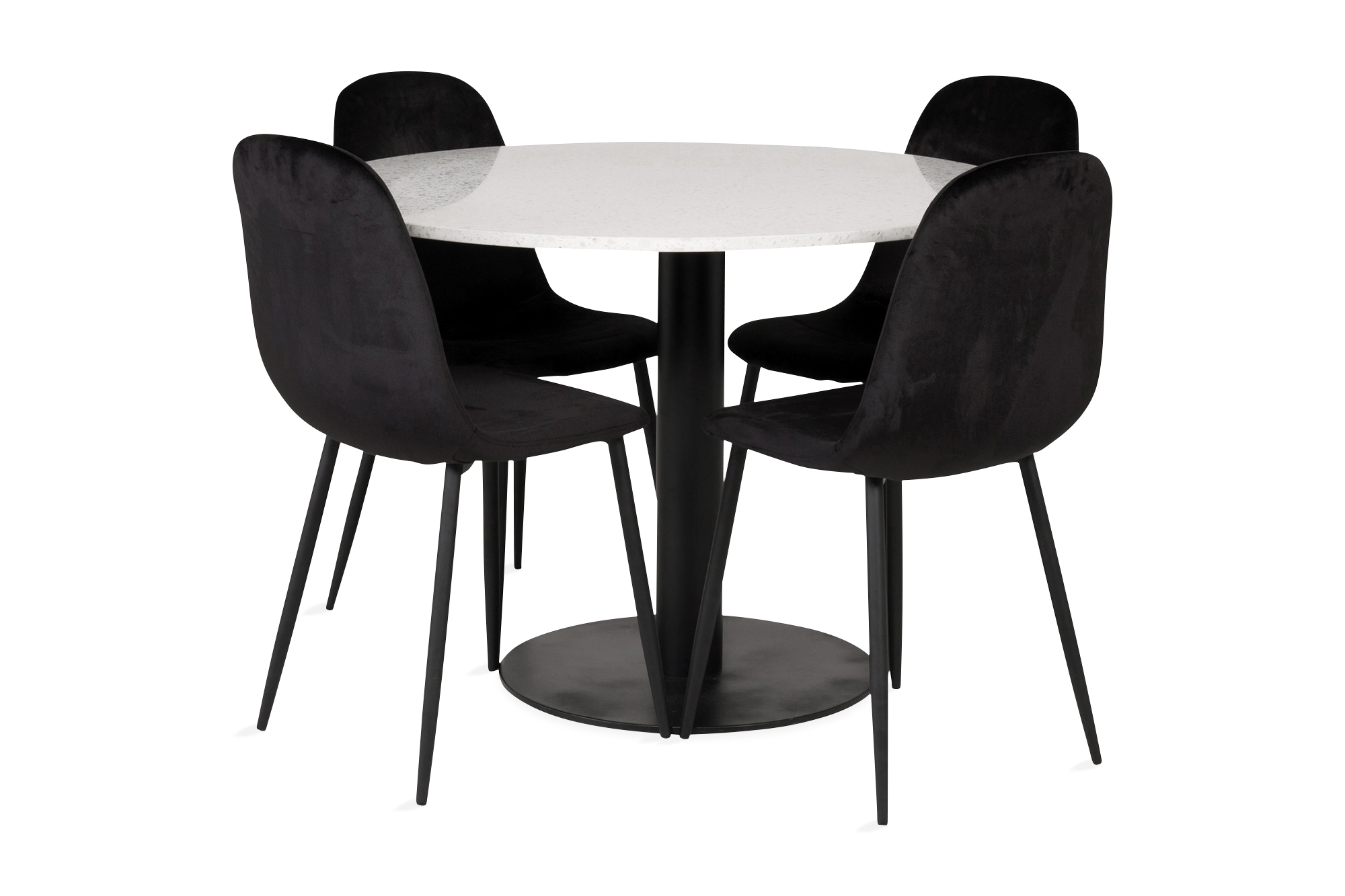 Razzia Matgrupp med 4 Pontus Köksstol - Vit/Svart