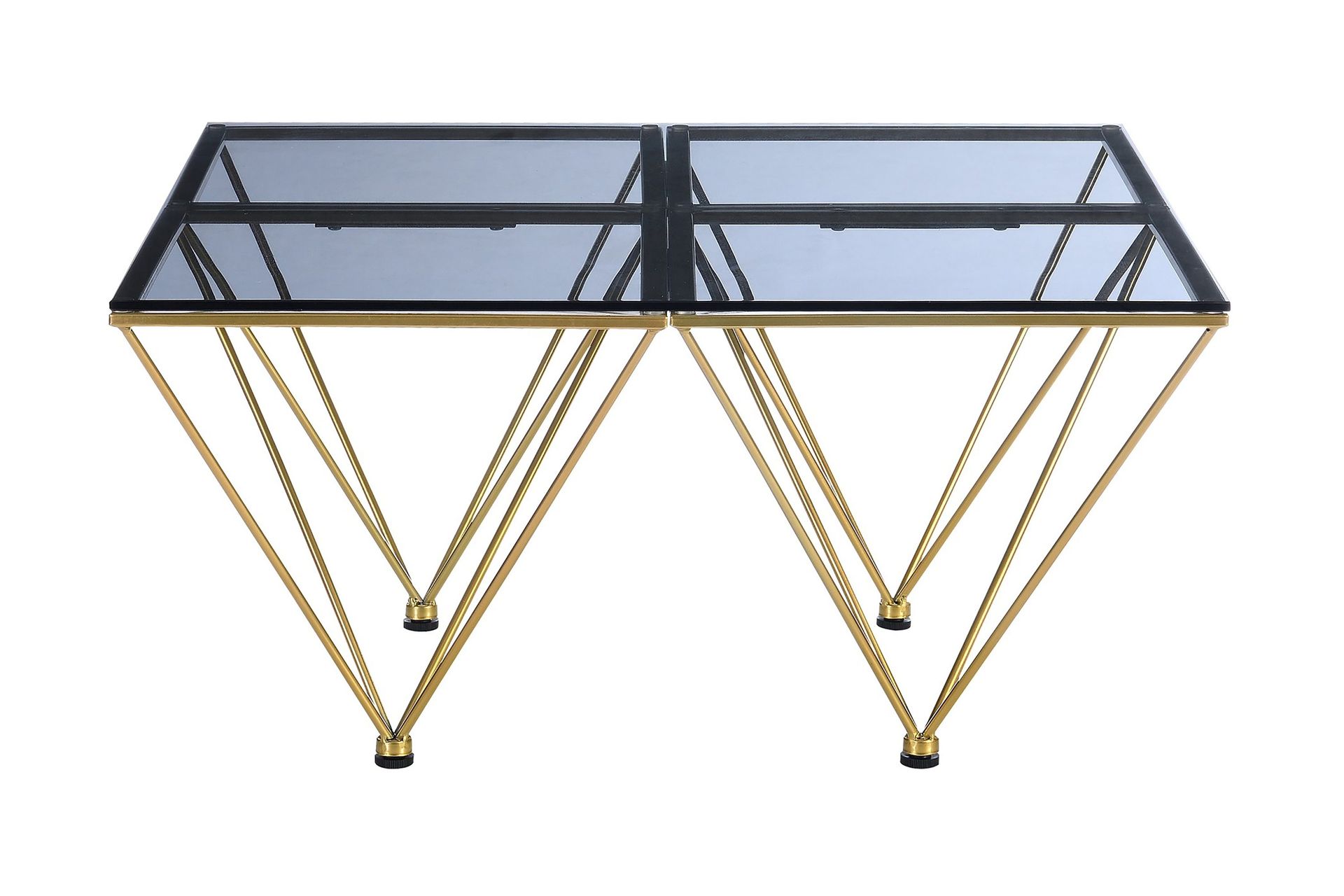 Crystal Soffbord 80 cm – Rökfärgat glas/Mässing