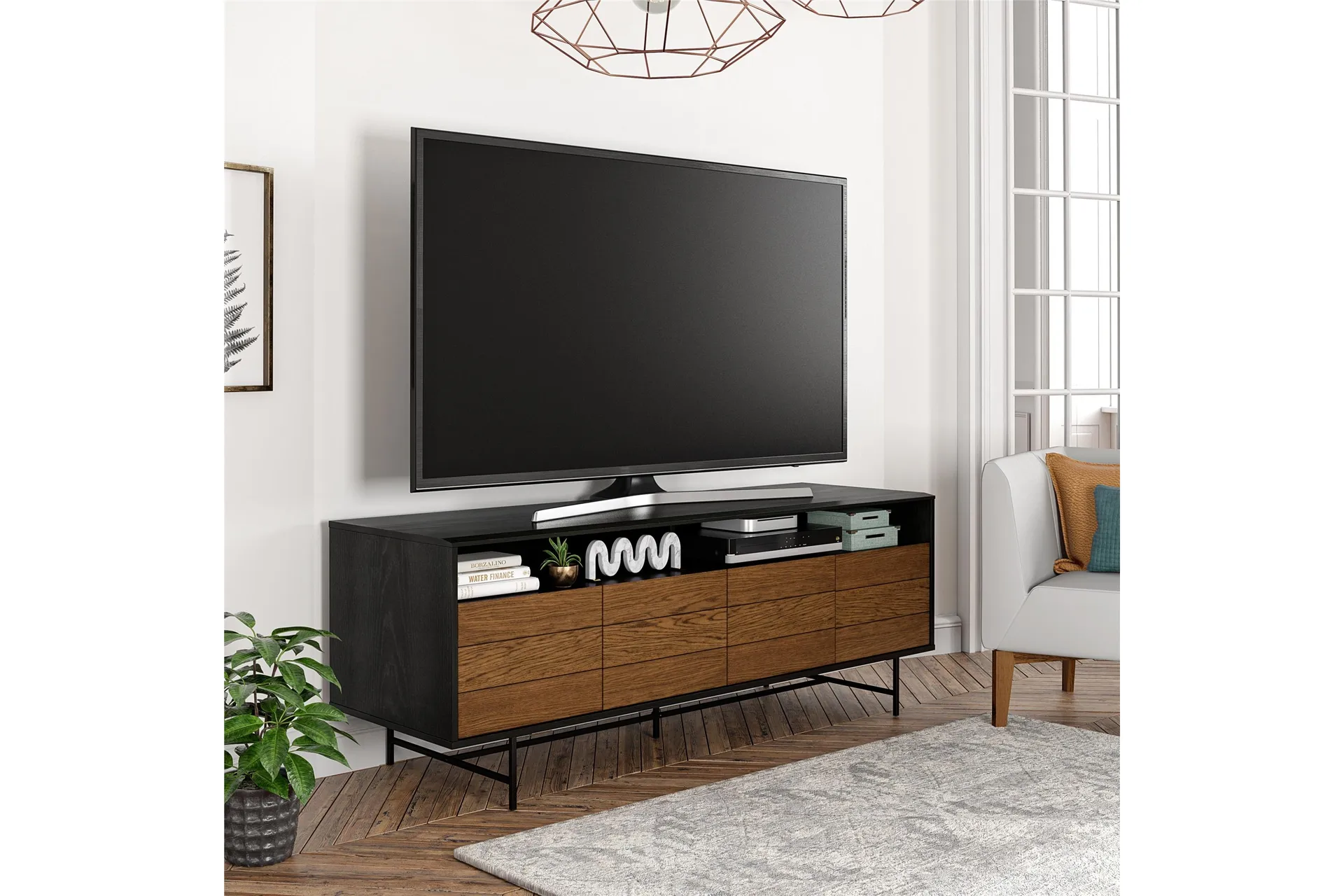Reznor Tv-bänk 157,5x49,5 cm Svart/Brun - Dorel Home