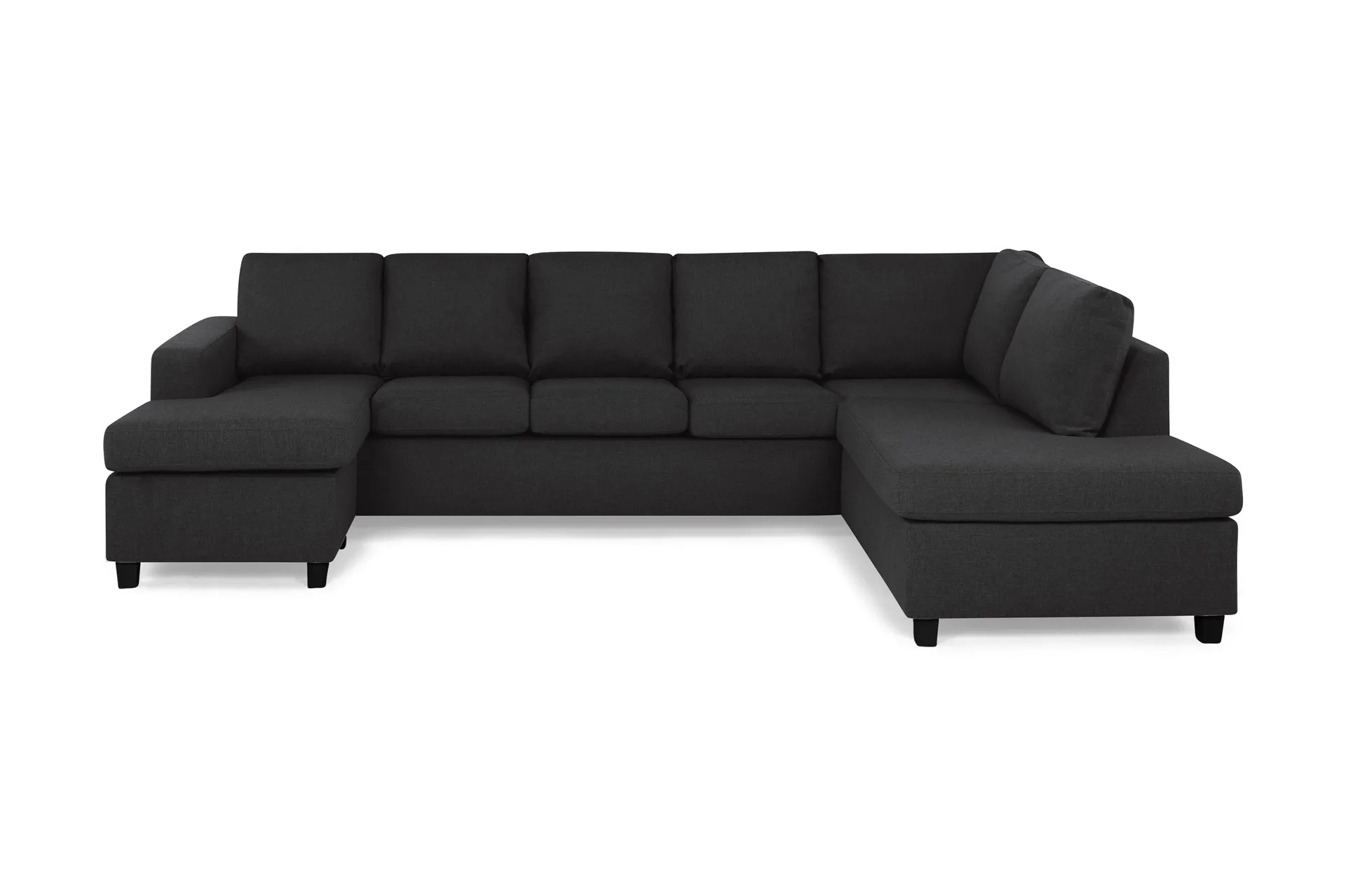 Crazy 5-sits Högervänd U-formad X-Large Soffa med Divan och Schäslong i Tyg – Antracit