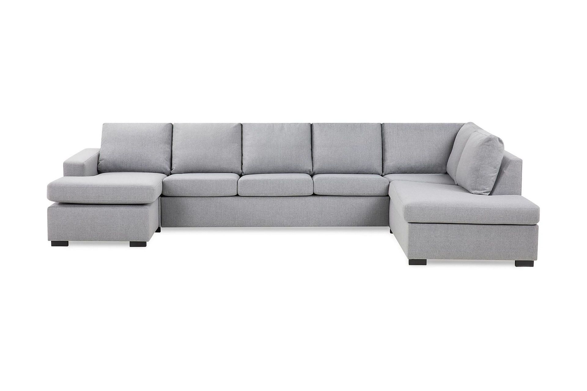 Crazy 5-sits Högervänd U-formad X-Large Soffa med Divan och Schäslong i Tyg – Grå