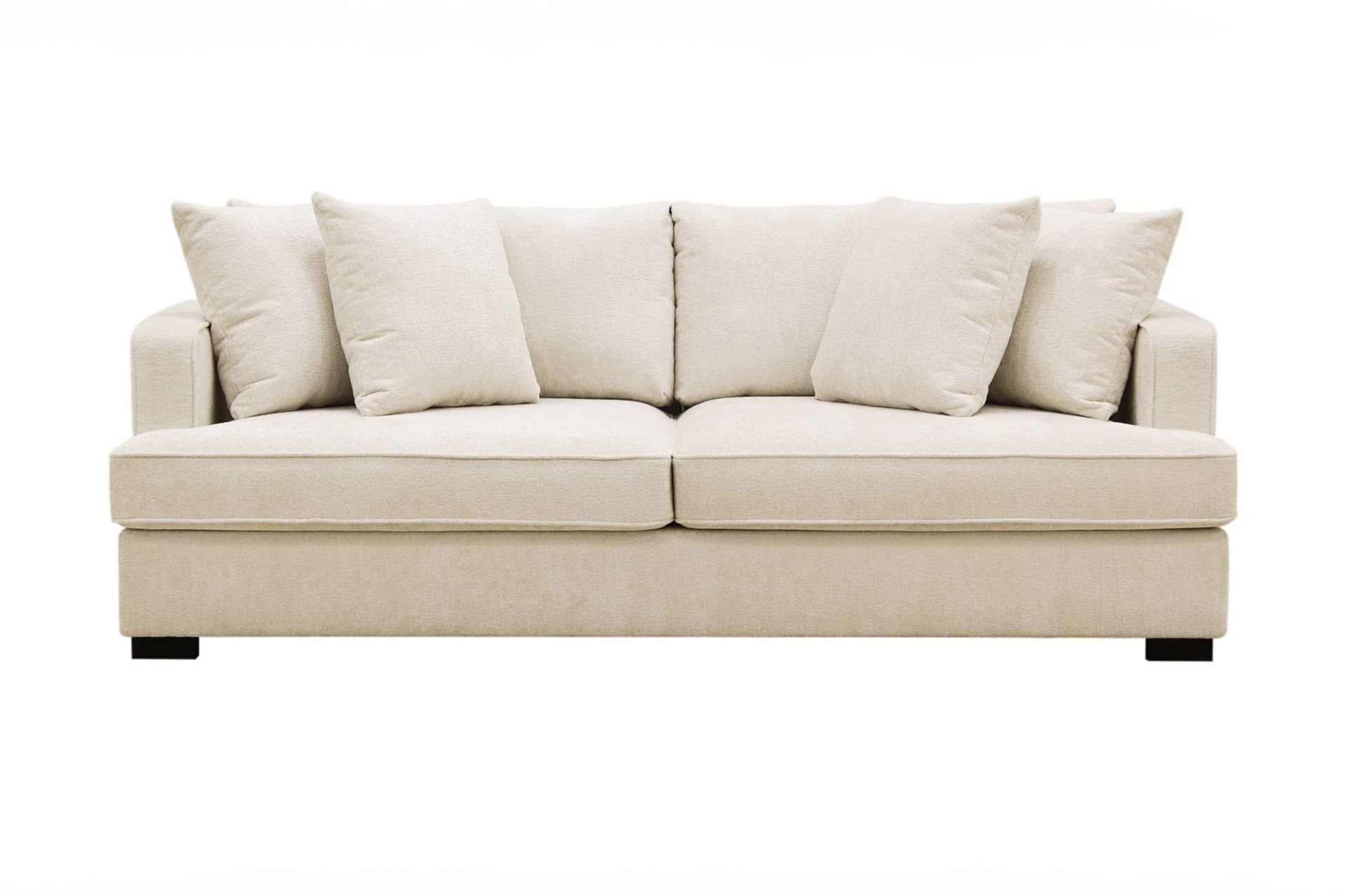 Rossita 3-sits Djup Soffa i Chenille – Trenza 06, Beige Chenille