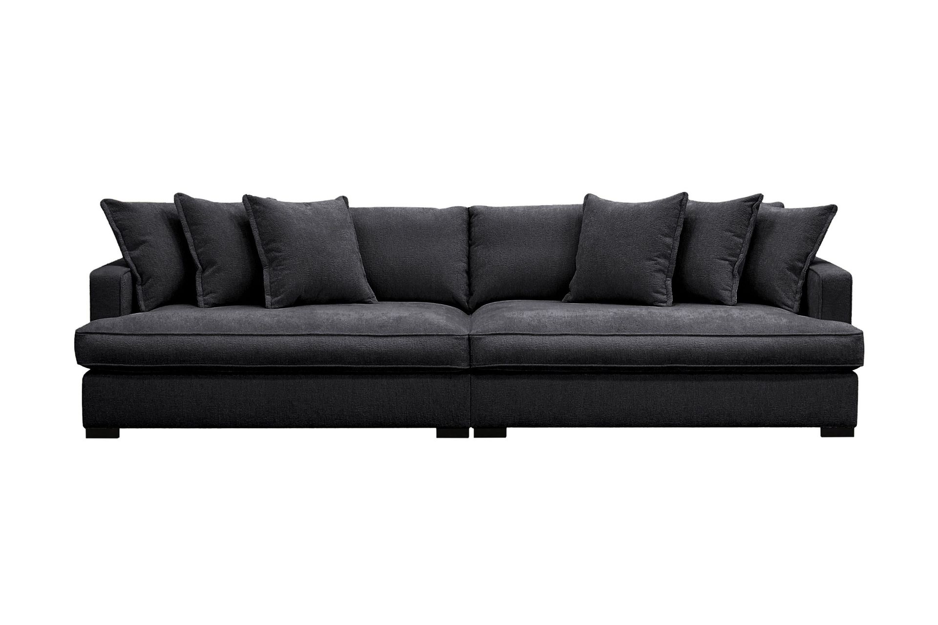 Rossita Lyx 4-sits Extra djup Soffa i Chenille – Trenza 01, Svart Chenille