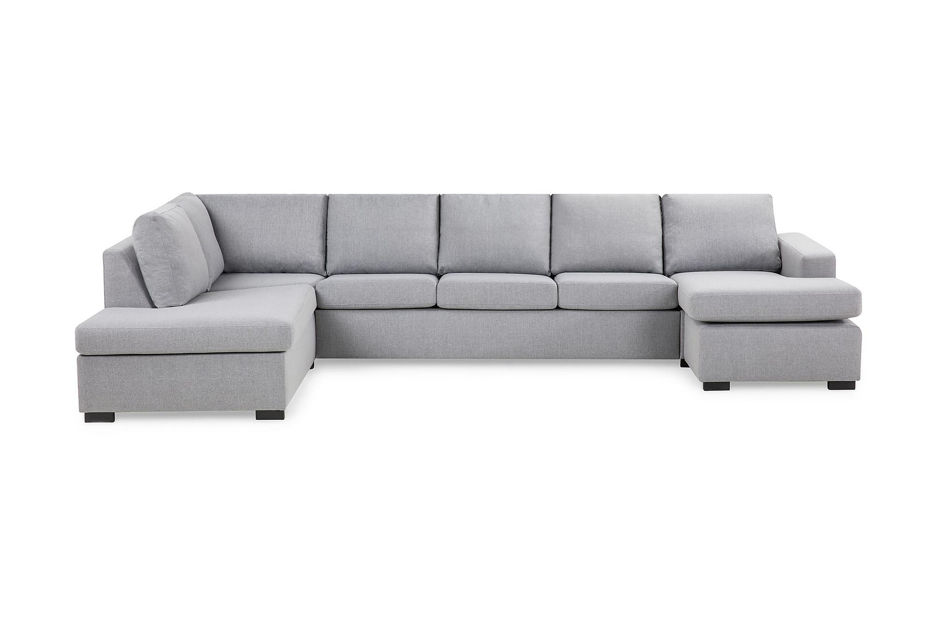 Crazy U-soffa XL Divan Höger - Ljusgrå