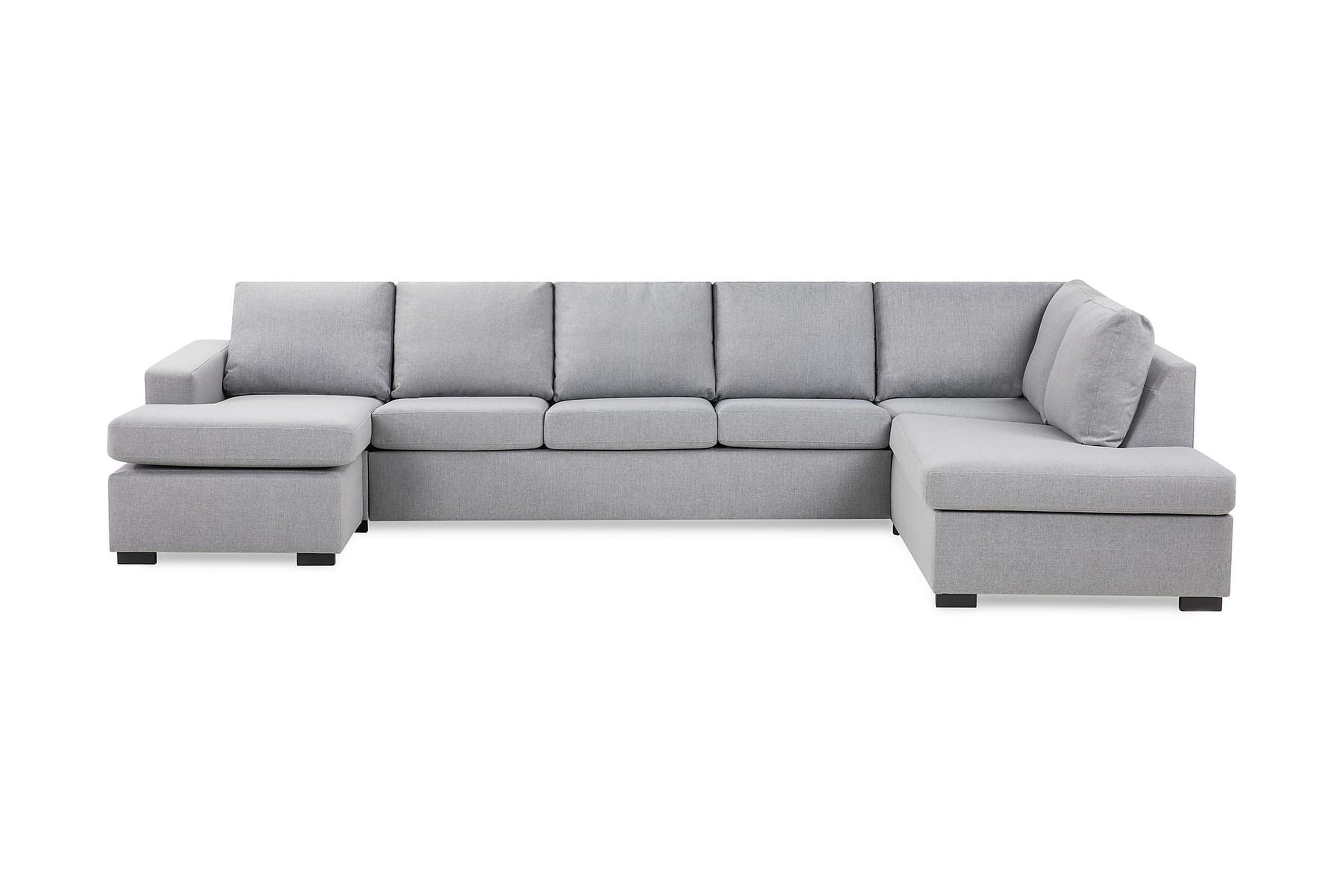 Crazy U-soffa XL Divan Vänster - Ljusgrå
