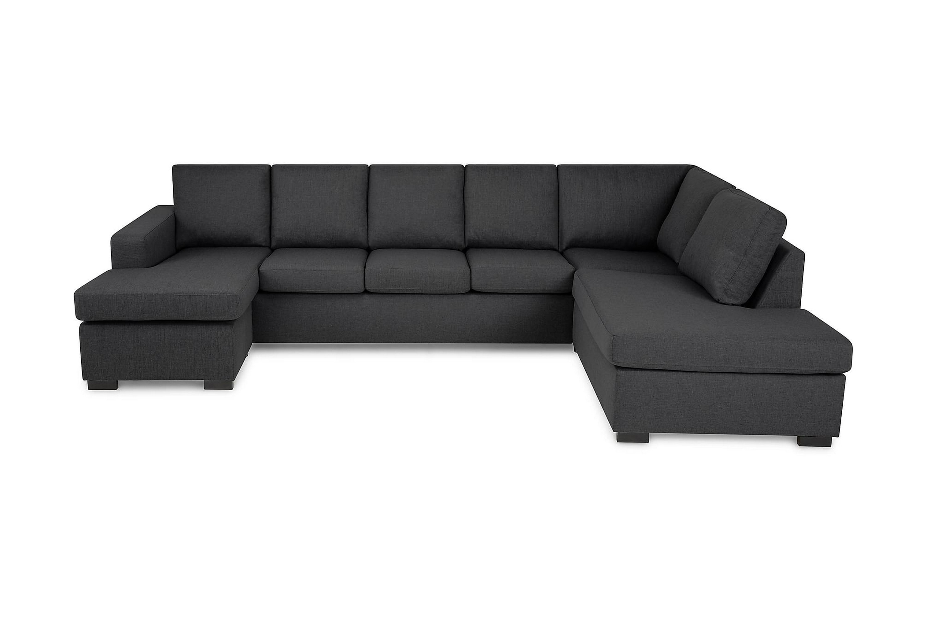 Crazy U-soffa XL Divan Vänster - Mörkgrå