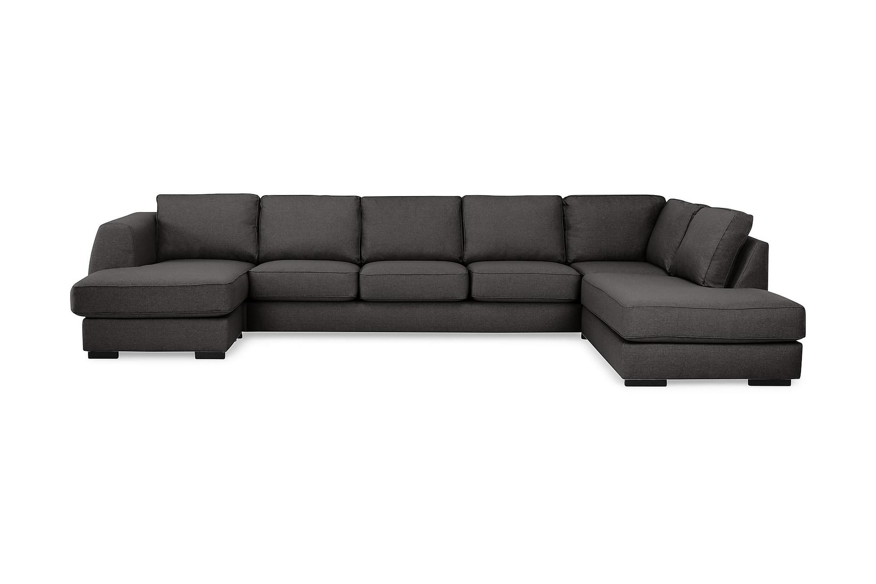 Optus U-soffa Large med Divan Vänster - Mörkgrå