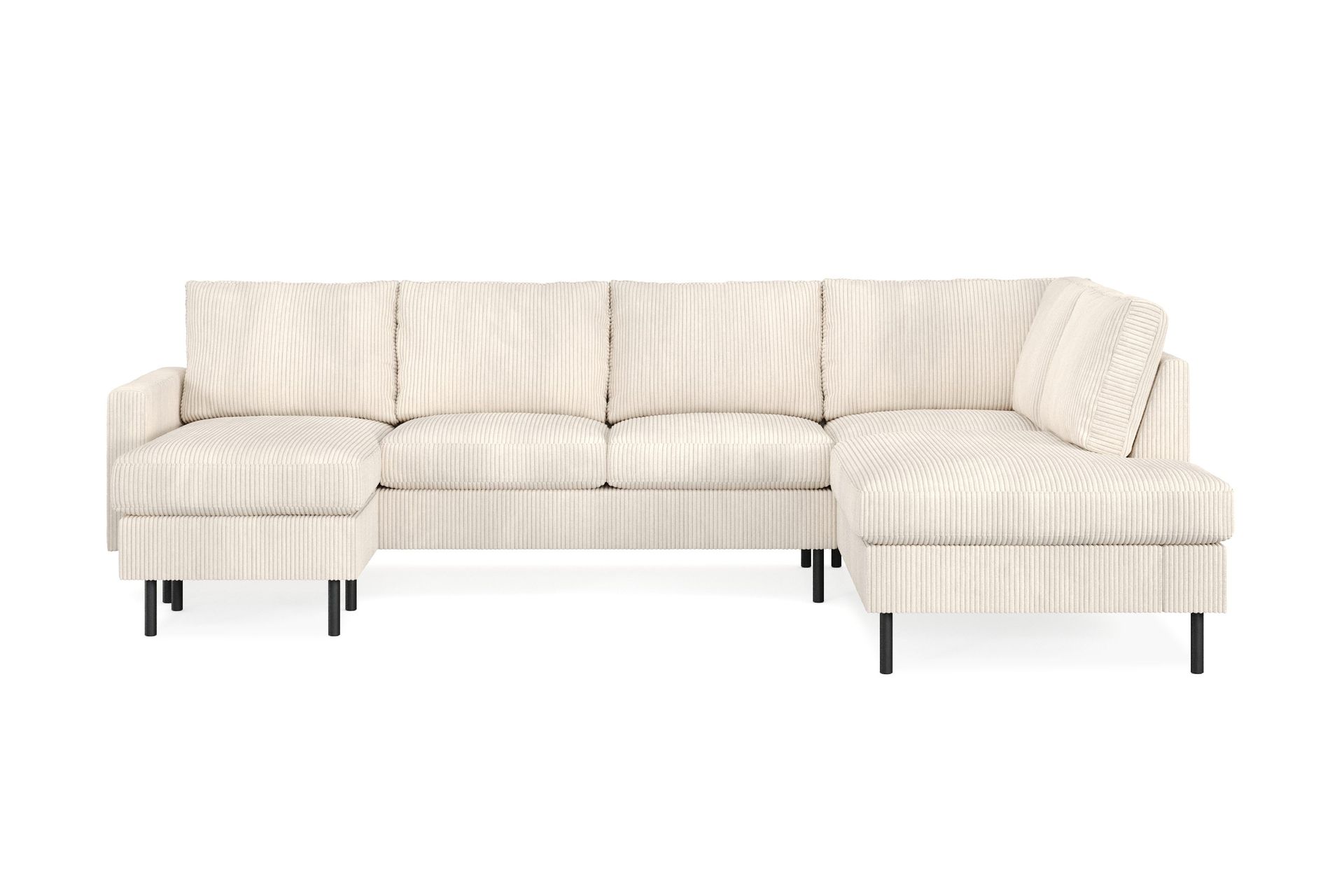 Peppe 4-sits Högervänd U-formad Soffa med Divan och Schäslong i Manchester – Beige