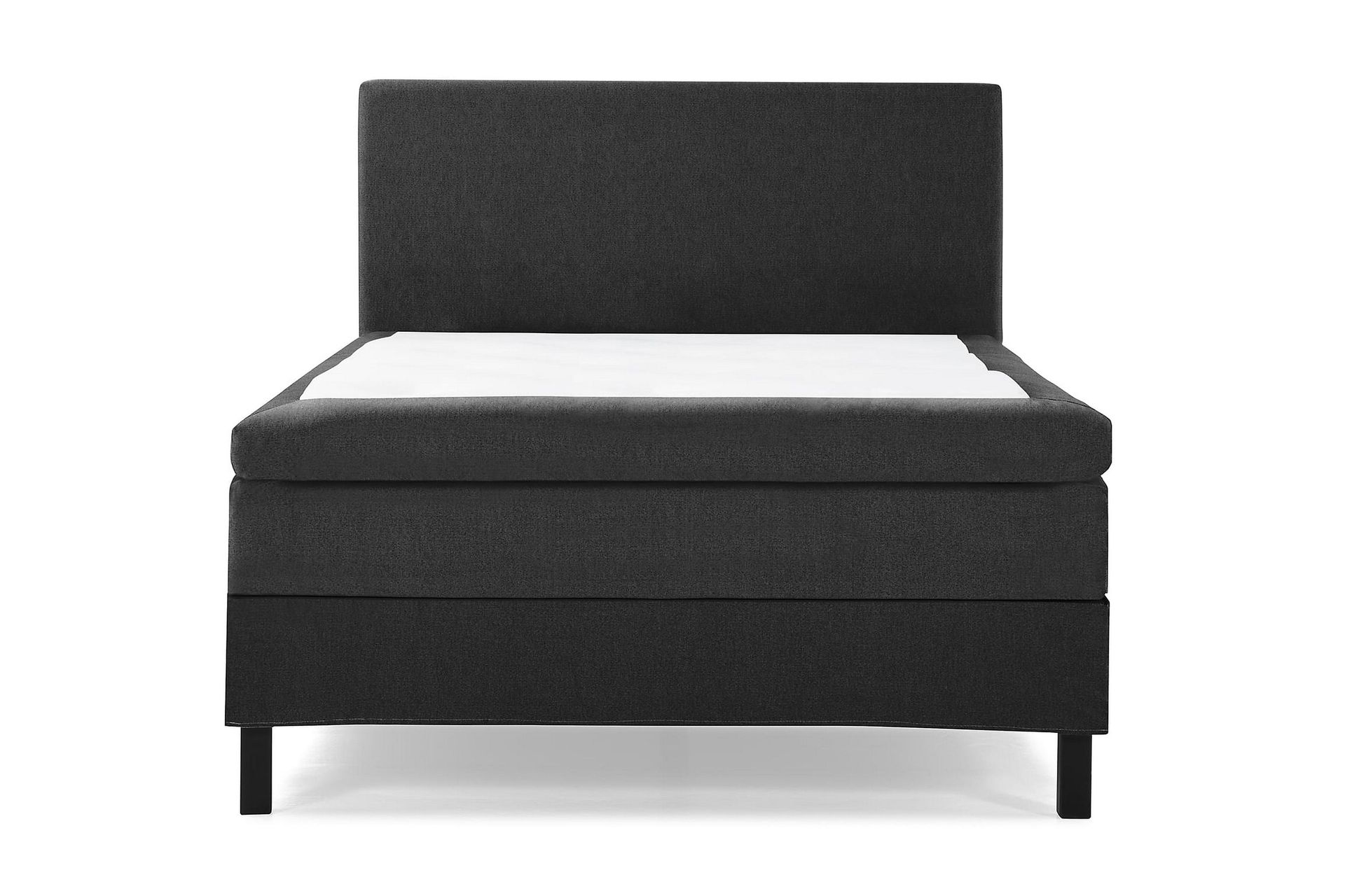 Lucky Komplett Sängpaket 120x200 Memory Slät Sänggavel  S – Svart/Grå