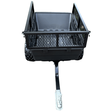 Robust ATV-Vagn med mesh | 700KG Lastkapacitet & terränghjul | Svart - Sport & fritid - Bil & MC - Släpkärra & släpvagn
