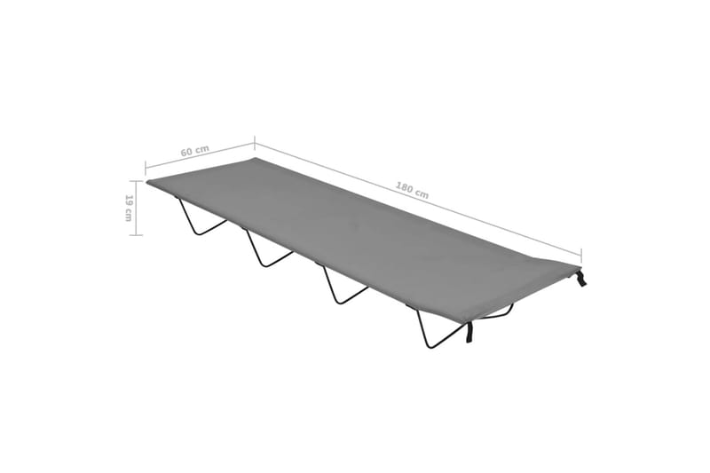 Campingsäng 180x60x19 cm oxfordtyg och stål grå - Grå - Sport & fritid - Camping & vandring - Campingmöbler