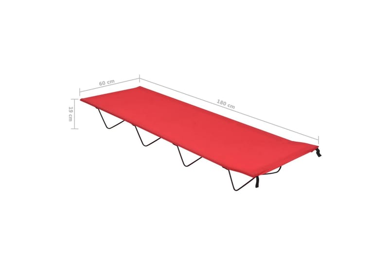 Campingsäng 180x60x19 cm oxfordtyg och stål röd - Röd - Sport & fritid - Camping & vandring - Campingmöbler