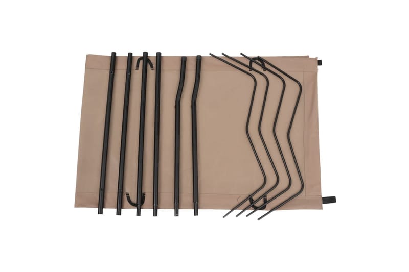 Campingsäng 180x60x19 cm oxfordtyg och stål taupe - Taupe - Sport & fritid - Camping & vandring - Campingmöbler