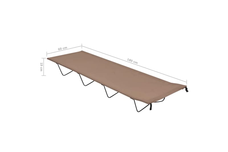 Campingsäng 180x60x19 cm oxfordtyg och stål taupe - Taupe - Sport & fritid - Camping & vandring - Campingmöbler