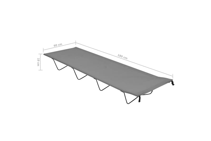 Campingsängar 2 st 180x60x19 cm oxfordtyg och stål grå - Grå - Sport & fritid - Camping & vandring - Campingmöbler