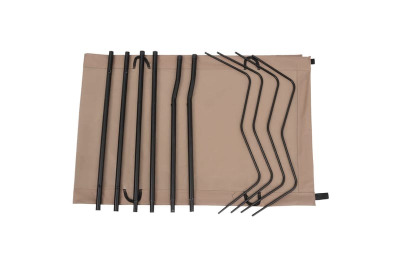 Campingsängar 2 st 180x60x19 cm oxfordtyg och stål taupe - Taupe - Sport & fritid - Camping & vandring - Campingmöbler