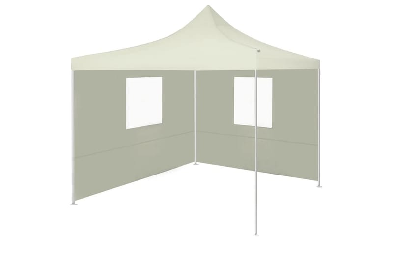 Hopfällbart tält med 2 väggar 3x3 m gräddvit - Kräm - Tält