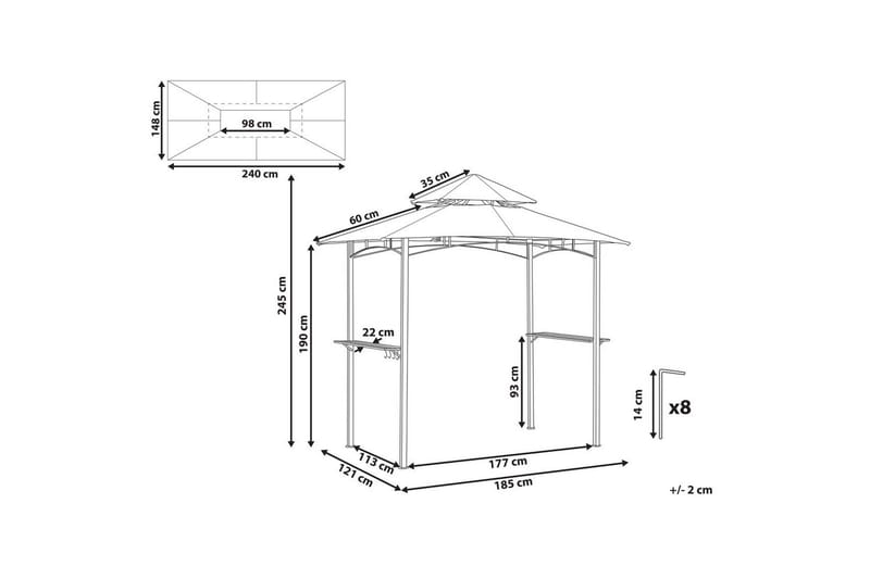 Lusthus Naro Beige/svart - Beige/svart - Sport & fritid - Camping & vandring - Tält