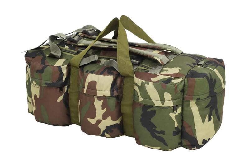 3-i-1 Militärinspirerad duffelväska 120 L kamouflage - Grön - Ryggsäck & väska - Packning vandring