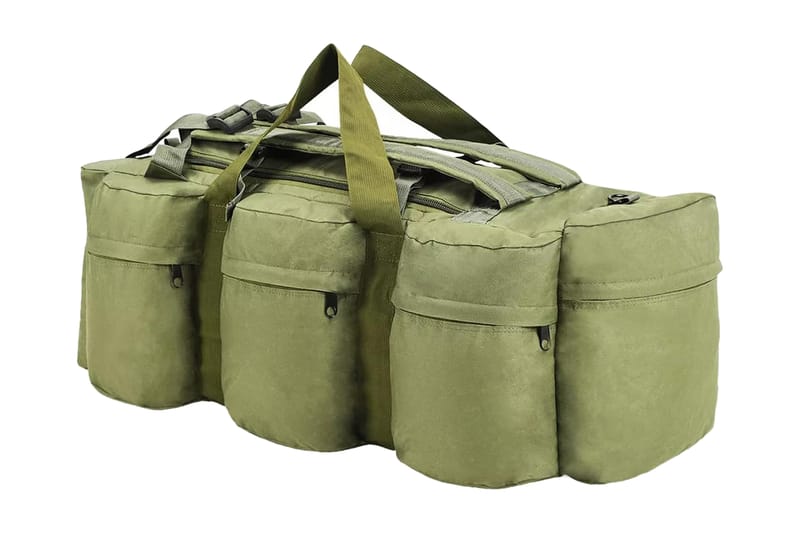 3-i-1 Militärinspirerad duffelväska 120 L olivgrön - Grön - Sport & fritid - Camping & vandring - Packning vandring