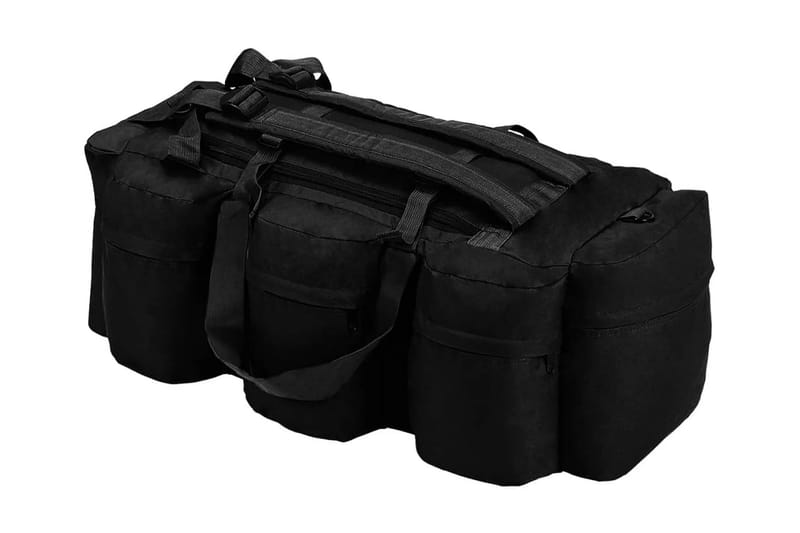 3-i-1 Militärinspirerad duffelväska 120 L svart - Svart - Packning vandring - Ryggsäck & väska