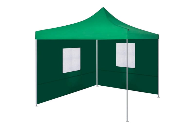 Hopfällbart tält med 2 väggar 3x3 m grön - Grön - Tält