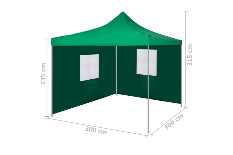 Hopfällbart tält med 2 väggar 3x3 m grön - Grön - Sport & fritid - Camping & vandring - Tält