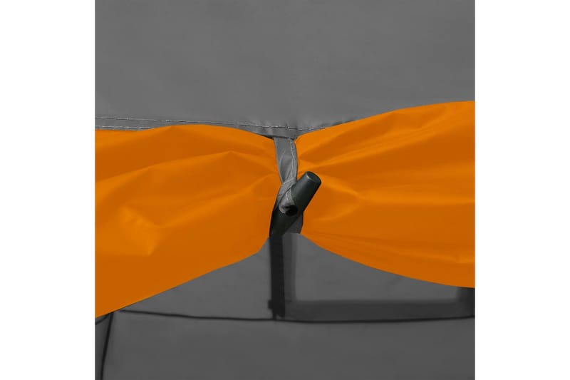 Kupoltält 650x240x190 cm 8 personer grå och orange - Grå - Tält - Campingtält