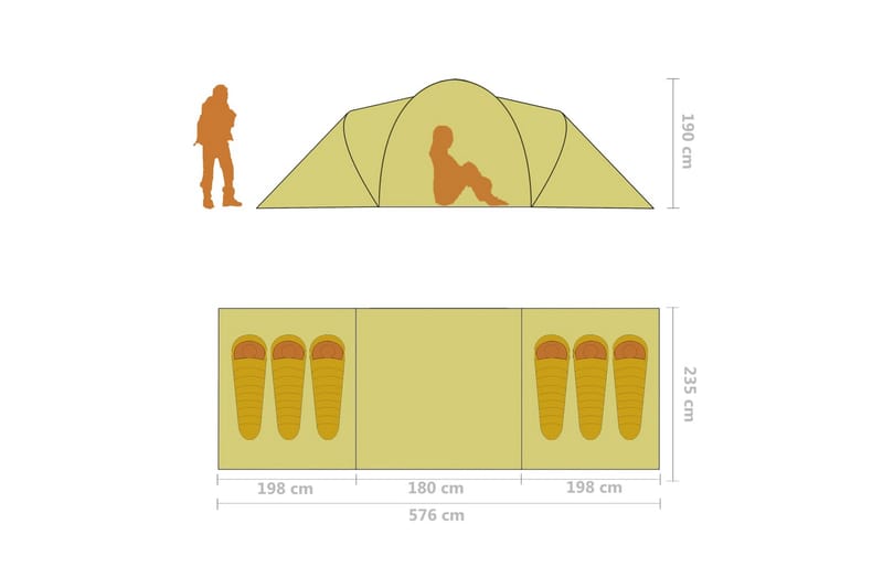 Tält för 6 personer blå och grön - Blå|Grön - Sport & fritid - Camping & vandring - Tält