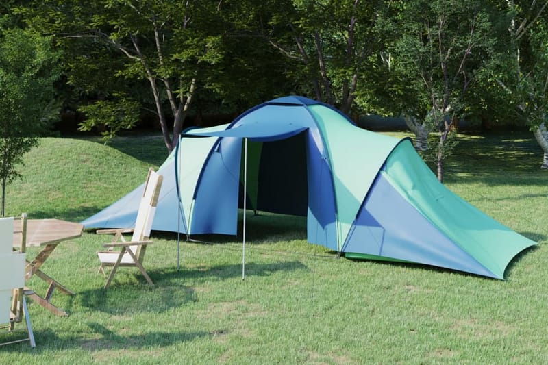 Tält för 6 personer blå och grön - Blå|Grön - Familjetält - Tält