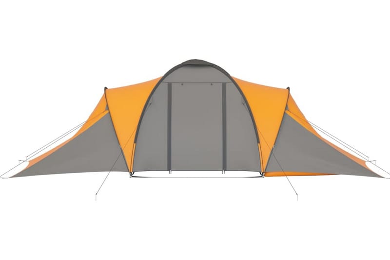 Tält för 6 personer grå och orange - Grå - Familjetält - Tält