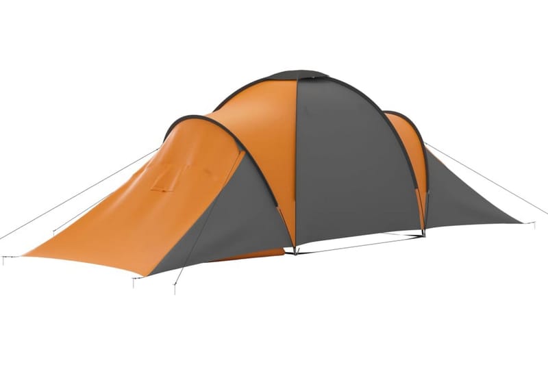Tält för 6 personer grå och orange - Grå - Familjetält - Tält