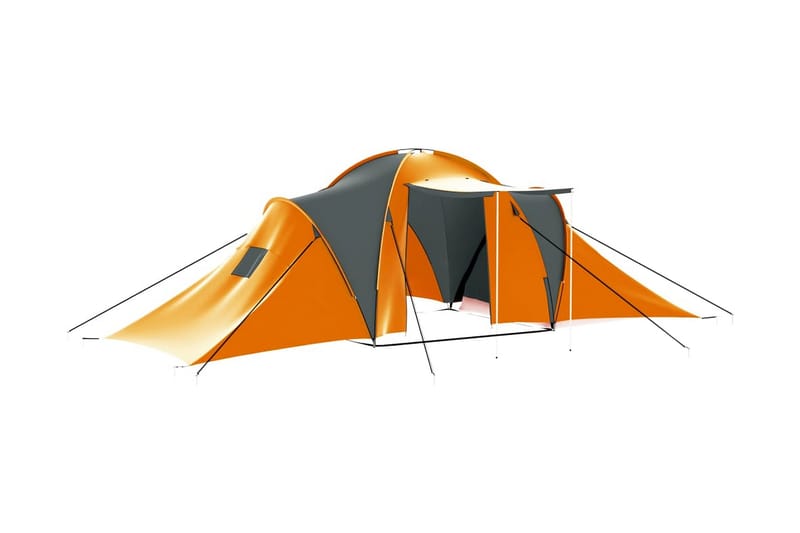 Tält för 9 personer grå och orange - Grå|Orange - Tält - Familjetält