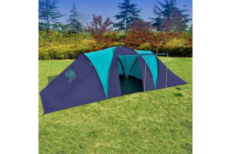 Tält för 9 personer mörkblå och blå - Blå - Familjetält - Tält