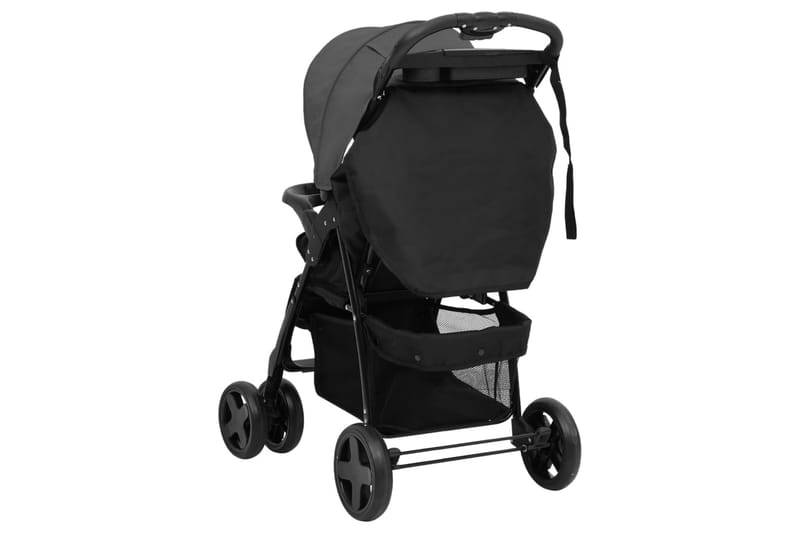 Barnvagn 3-i-1 mörkgrå och svart stål - Grå - Duovagn & Kombivagn