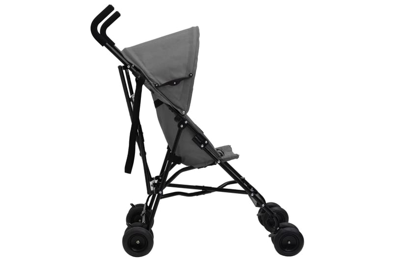 Paraplyvagn ljusgrå och svart stål - Grå - Liggvagn