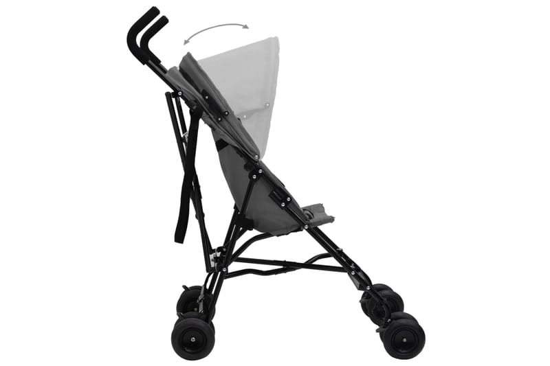 Paraplyvagn ljusgrå och svart stål - Grå - Liggvagn