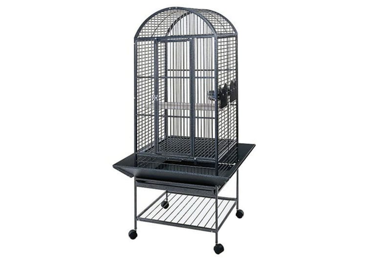 Strong Papegojbur Villa Minerva silvergrå 46x46x144 cm 93017 - Sport & fritid - För djuren - Fågel - Fågelbur & voljär