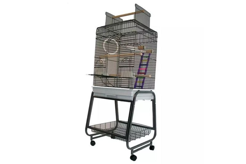 Strong Papegojbur Villa Aurelia silvergrå 56x43x154 cm 93025 - Sport & fritid - För djuren - Fågel - Fågelbur & voljär