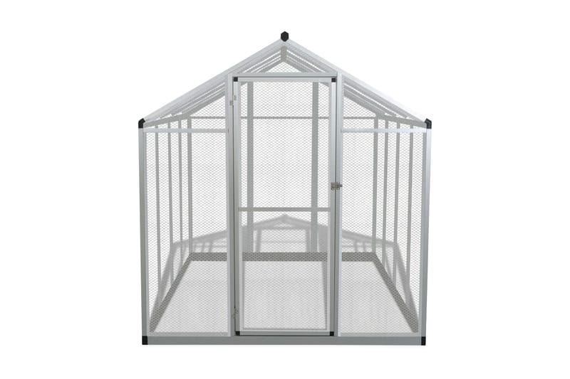 Voljär utomhusbruk aluminium 178x242x192 cm - Grå - Sport & fritid - För djuren - Fågel - Fågelbur & voljär