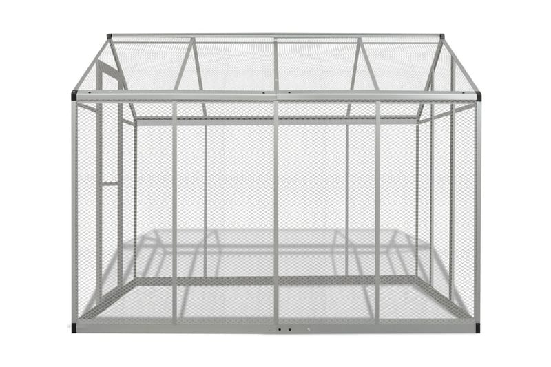 Voljär utomhusbruk aluminium 178x242x192 cm - Grå - Sport & fritid - För djuren - Fågel - Fågelbur & voljär