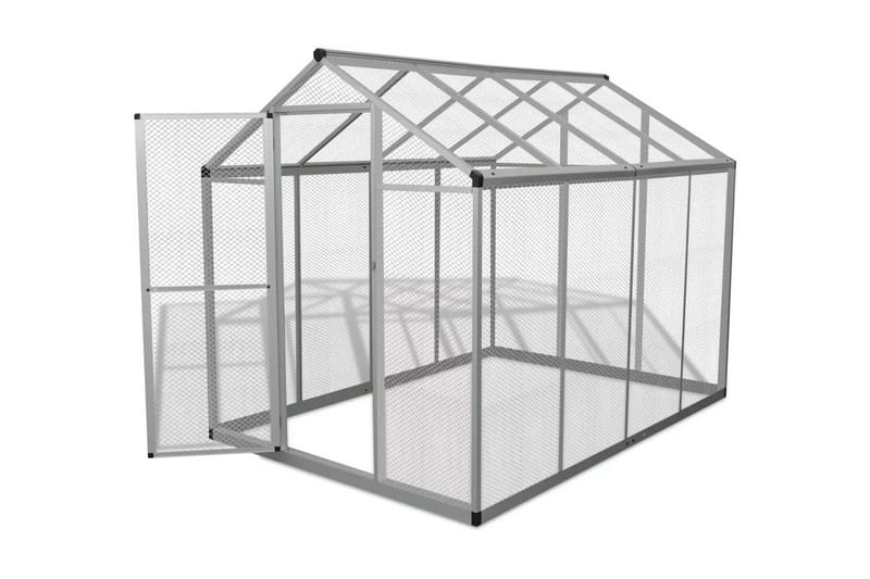 Voljär utomhusbruk aluminium 178x242x192 cm - Grå - Sport & fritid - För djuren - Fågel - Fågelbur & voljär
